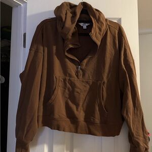 Joy Lab Brown Half-Zip Hoodie